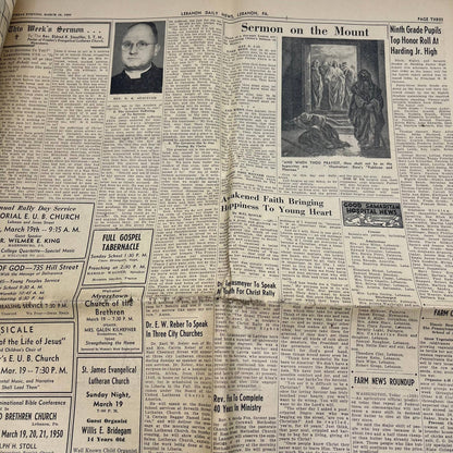 1950 Mar 18 LEBANON DAILY NEWS Newspaper Navy Saves 40 Stricken Vessel TI6-25