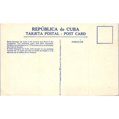 Hotel Nacional de Cuba Original Postcard P2-7