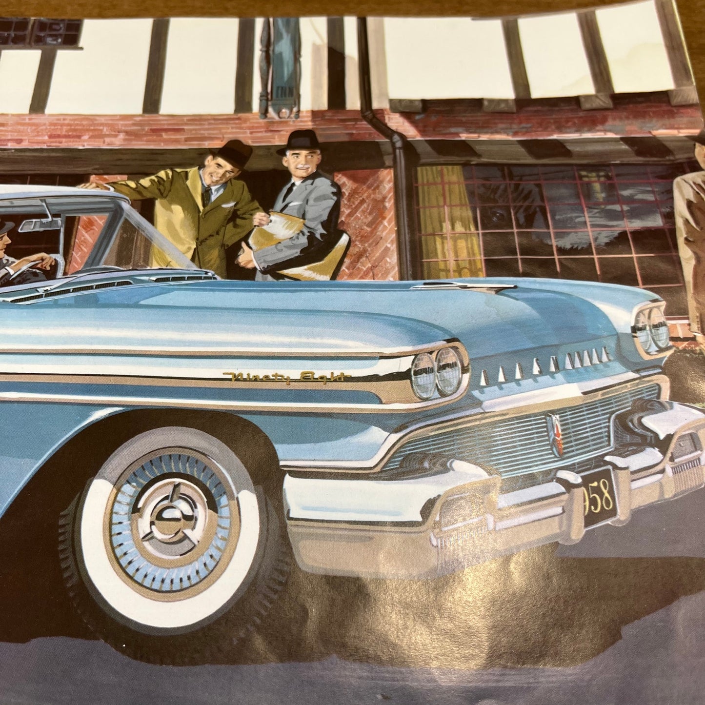 1958 Oldsmobile 14” Color Sales Brochure NinetyEight Starfire Super 88 V40-4