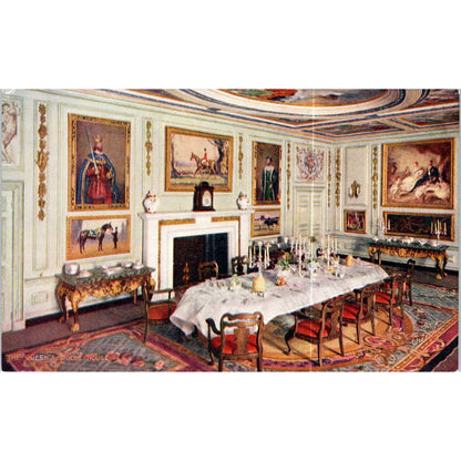 The Queen's Dollhouse Dining Room Raphael Tuck Oilette Original Postcard TK1-P17