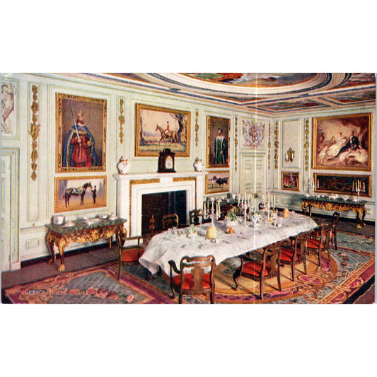 The Queen's Dollhouse Dining Room Raphael Tuck Oilette Original Postcard P3-2