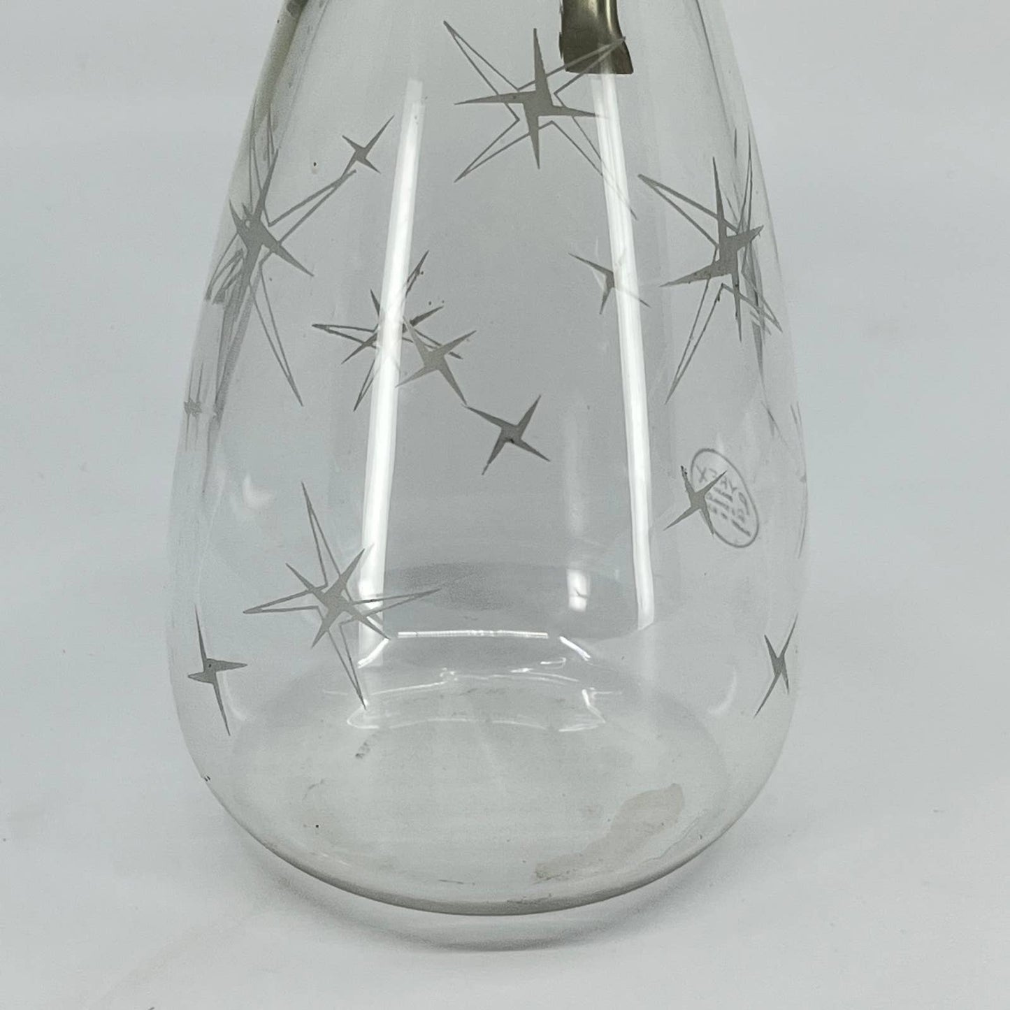 Vintage Pyrex Atomic Starburst Glass Decanter/Carafe With Metal Handle TD8