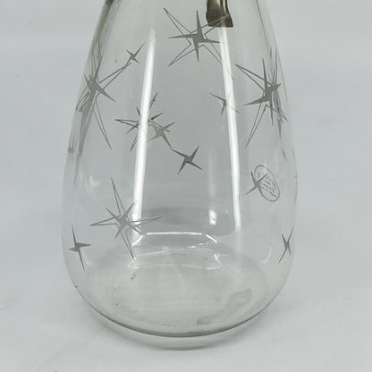 Vintage Pyrex Atomic Starburst Glass Decanter/Carafe With Metal Handle TD8