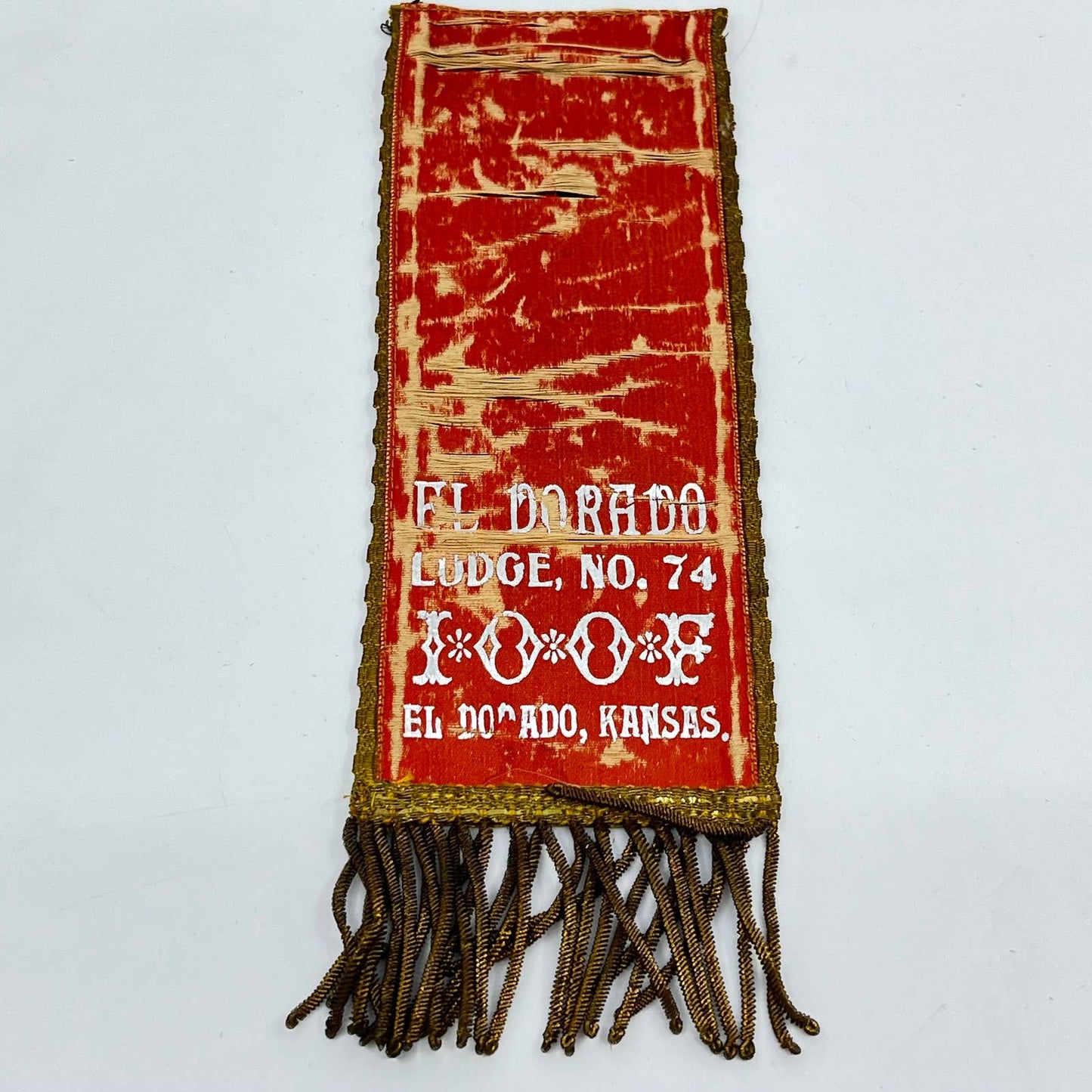c1915 Independent Order of Oddfellows IOOF El Dorado KS Lodge No. 74 Ribbon AB2