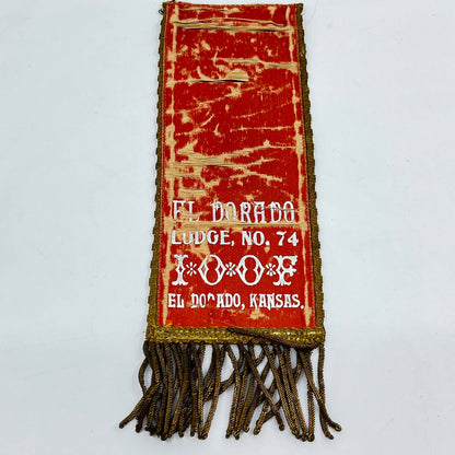 c1915 Independent Order of Oddfellows IOOF El Dorado KS Lodge No. 74 Ribbon AB2