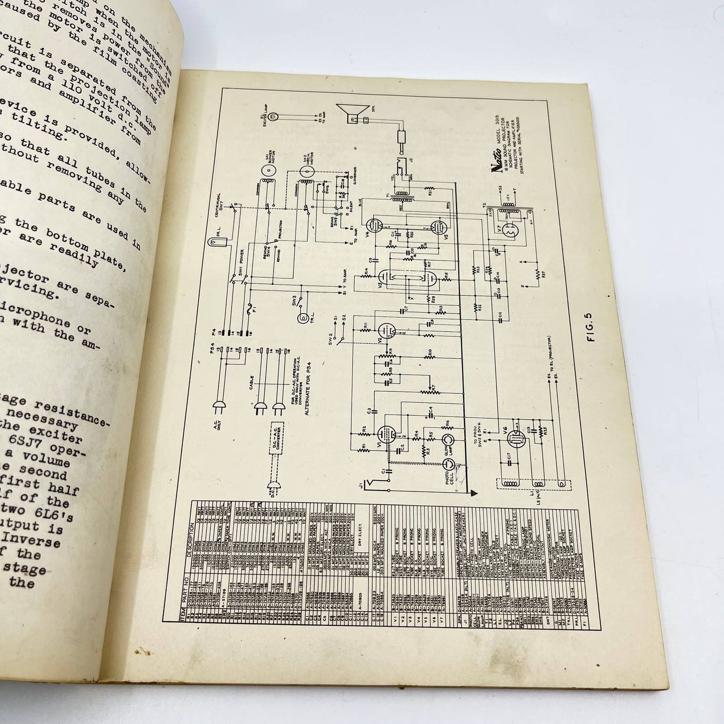 1940s Natco 16mm Sound Projector 3019-2 Service Manual & Bulletins TE2