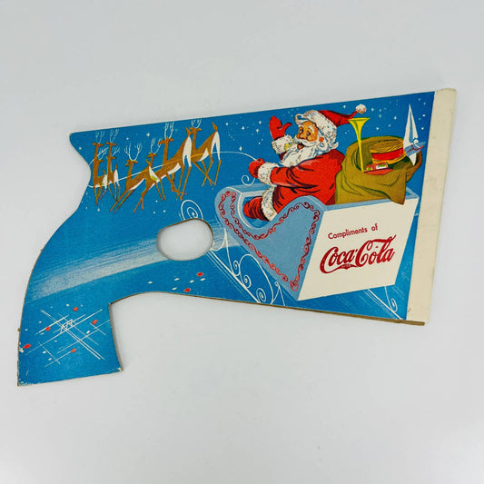 1954 Coca Cola Christmas Pop Gun Toy Santa in Sleigh Advertising Coke NICE C3