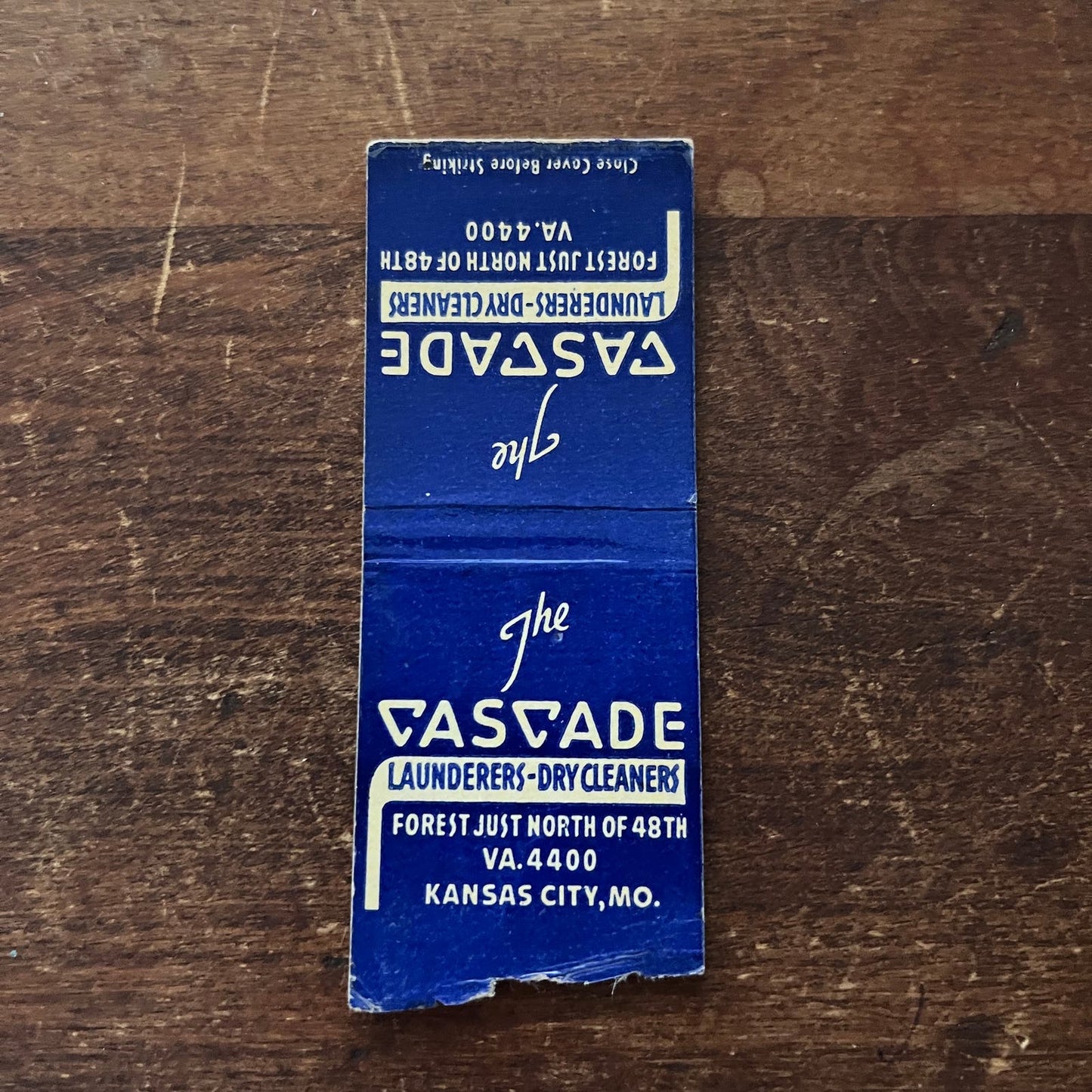 The Cascade Launderers Kansas City MO Advertising Matchbook Cover SB3-M6