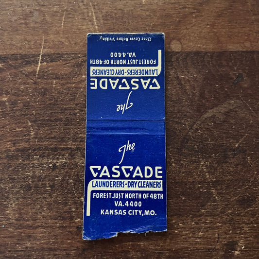 The Cascade Launderers Kansas City MO Advertising Matchbook Cover MM11-4