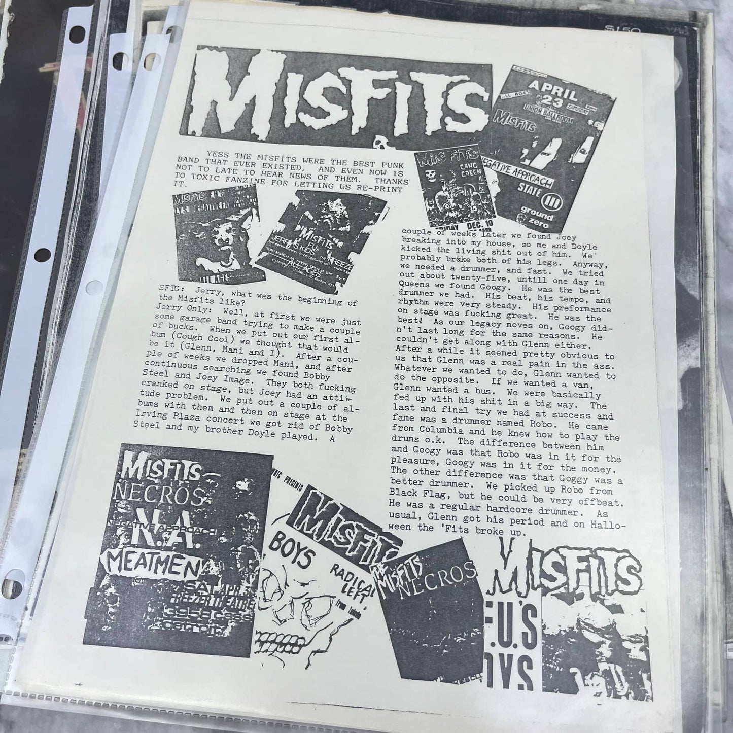 Vintage The Misfits Band Fan Ephemera Collection FL5