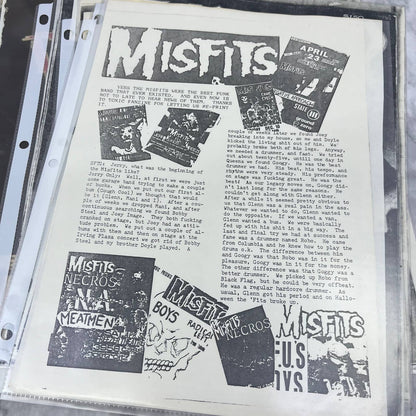 Vintage The Misfits Band Fan Ephemera Collection FL5