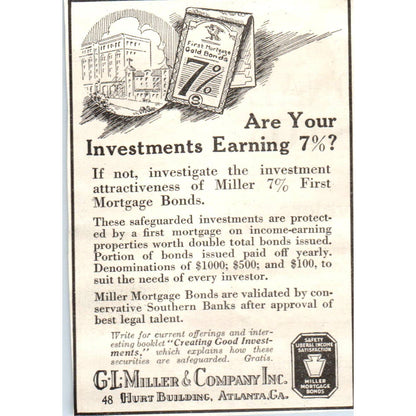c1920 Harper's Magazine Ad - G.L. Miller & Co Hurt Building Atlanta GA EA3-4