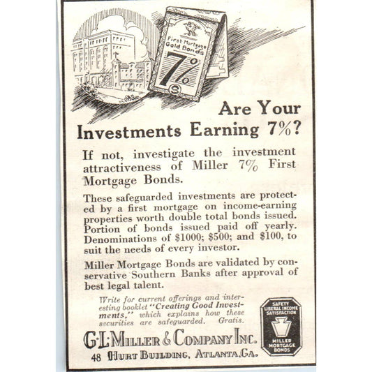 c1920 Harper's Magazine Ad - G.L. Miller & Co Hurt Building Atlanta GA EA3-4