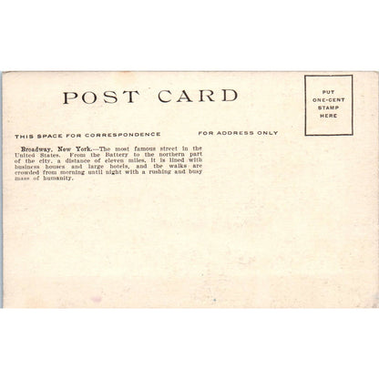 Trollies on Broadway Avenue New York c1910 Original Postcard TK1-27