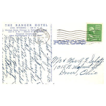 The Ranger Hotel Lusk Wyoming 1950 - Postcard TJ8-1