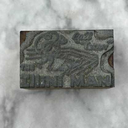 Vintage Letterpress Printers Block Plate Teddy The Illini Man Exterminator TJ55
