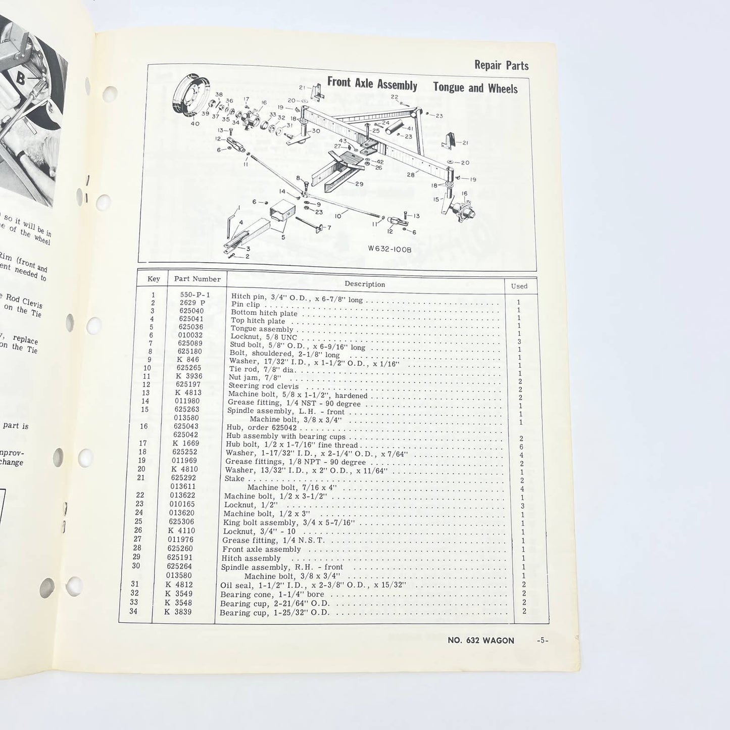 Original 1965 New Idea Operator's Manual W-79 No. 631 Wagon TB9