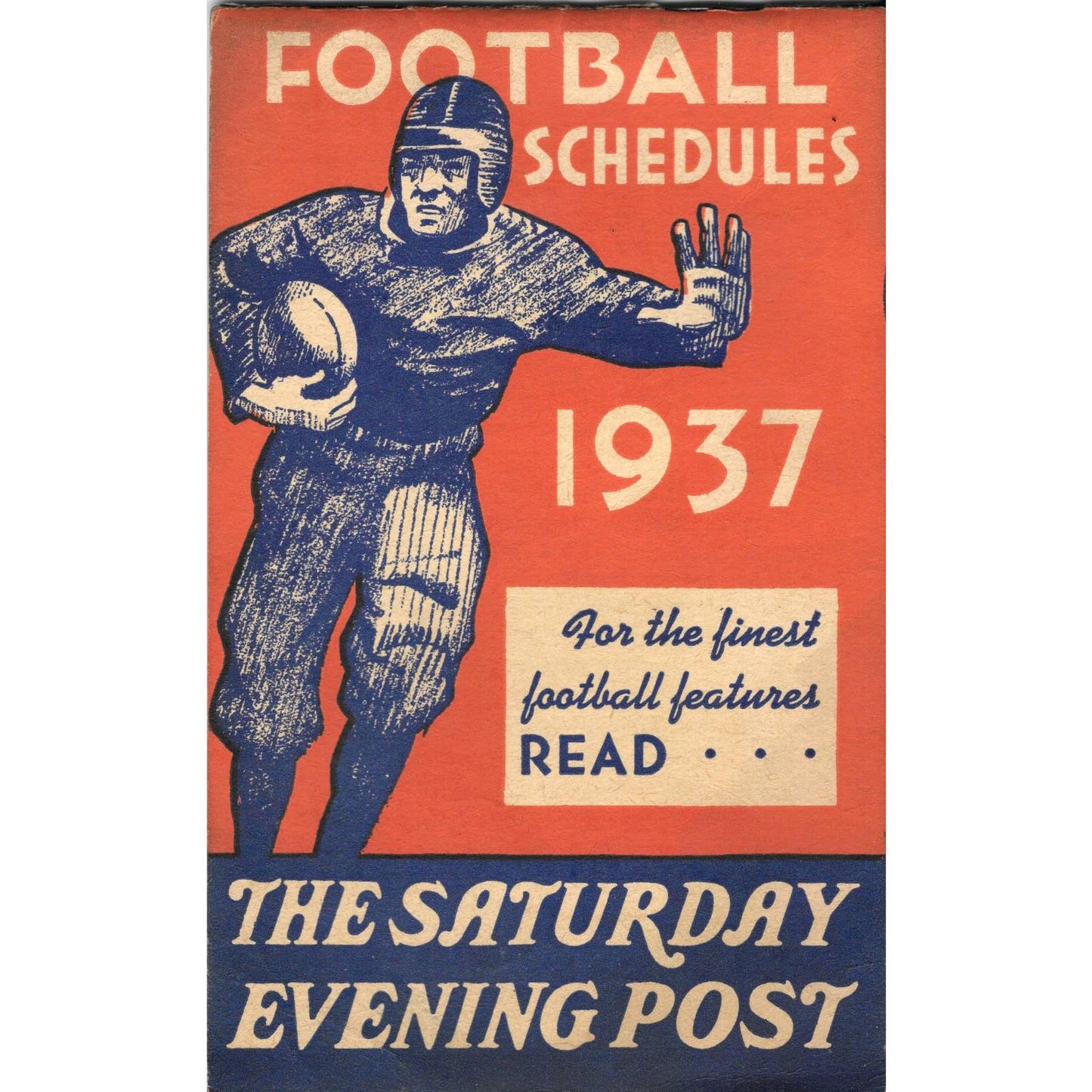 1937 Football Schedules Booklet The Saturday Evening Post TJ8-1