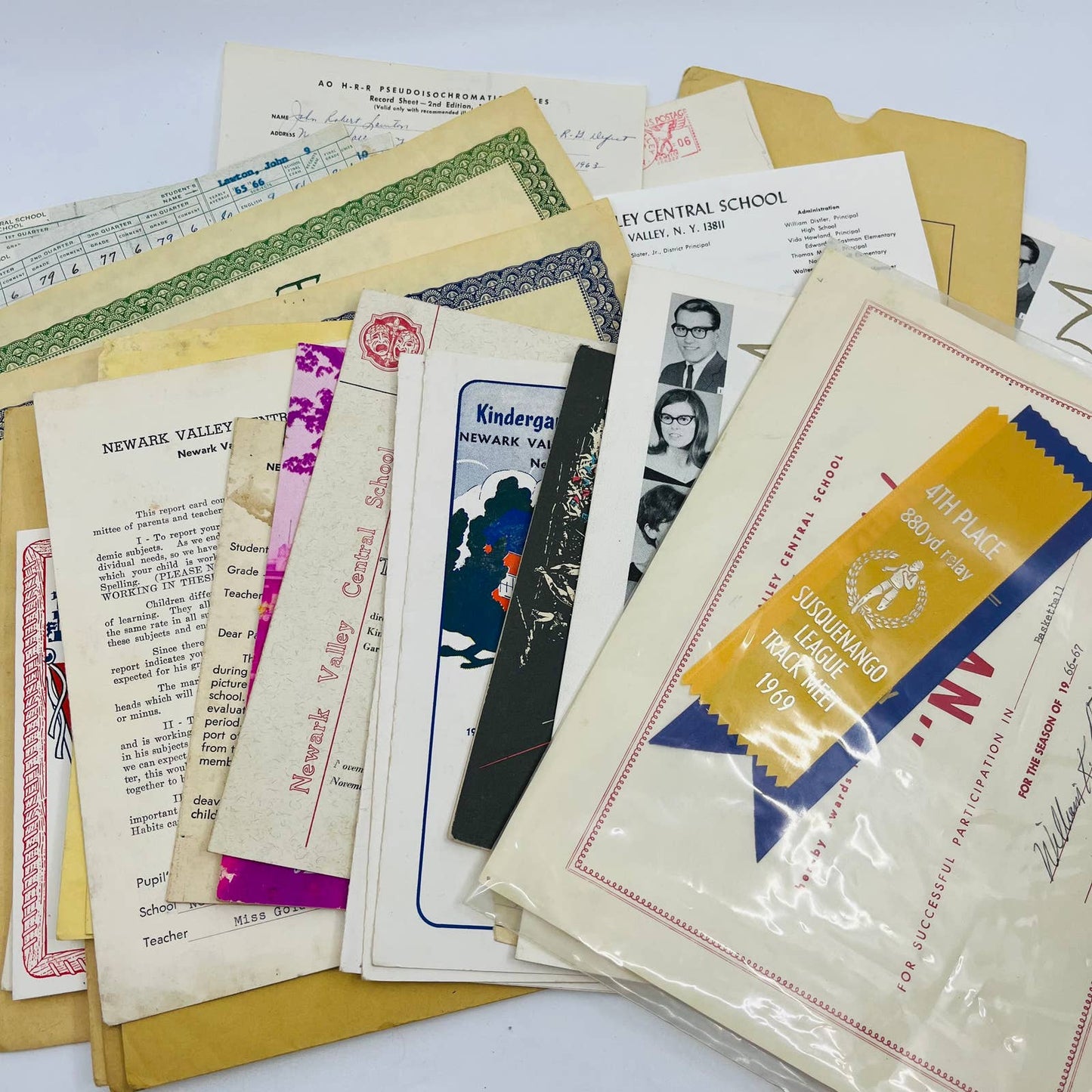 1950s - 60s Huge a lot Newark Valley School System Ephemera Awards Etc. NY TD8