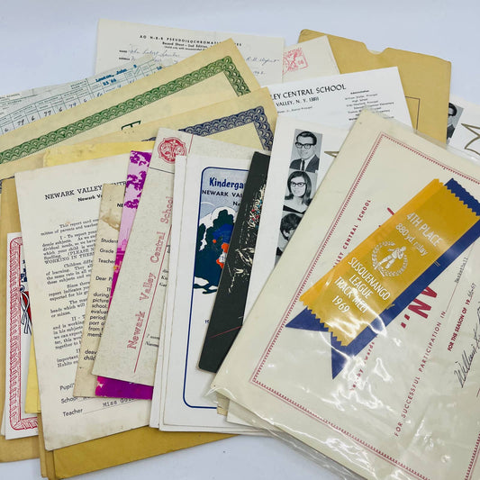 1950s - 60s Huge a lot Newark Valley School System Ephemera Awards Etc. NY TD8