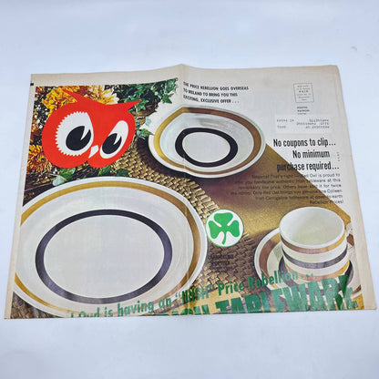 1969 Red Owl Grocery Store Irish Tableware Sale Weekly Paper Ad Marinette WI TF9