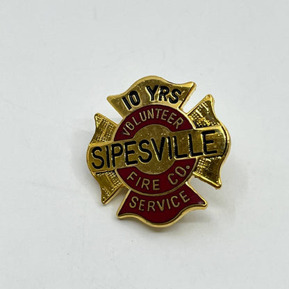 Vintage Sipesville Volunteer Fire Co 10 Year Service Pin Firefighter PA SC3