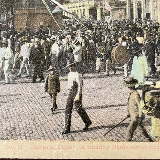 Spanish American War Havana Cuba Demonstration 1900 Antique Stereoview H2-6