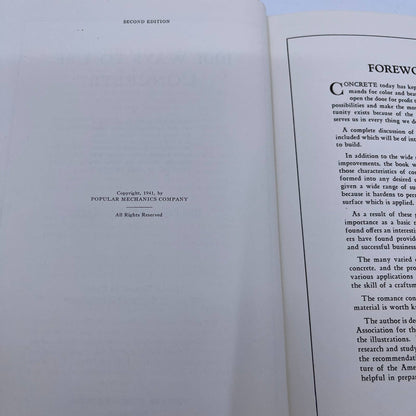 1001 Ways To Use Concrete Popular Mechanics 1941 H/C D/J TH6