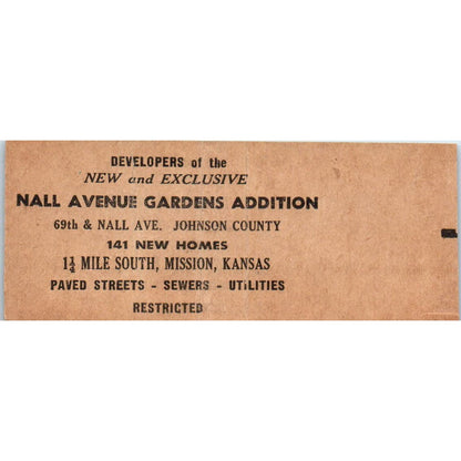 Sturgeon and Taylor Home Builders Kansas City MO Advertising Matchbook SA9-M4