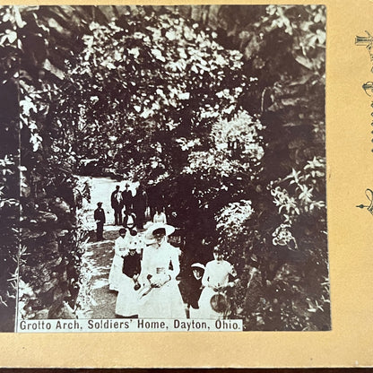 Grotto Arch Soldiers' Home Dayton Ohio c1880 Antique Stereoview Card TJ9-V4