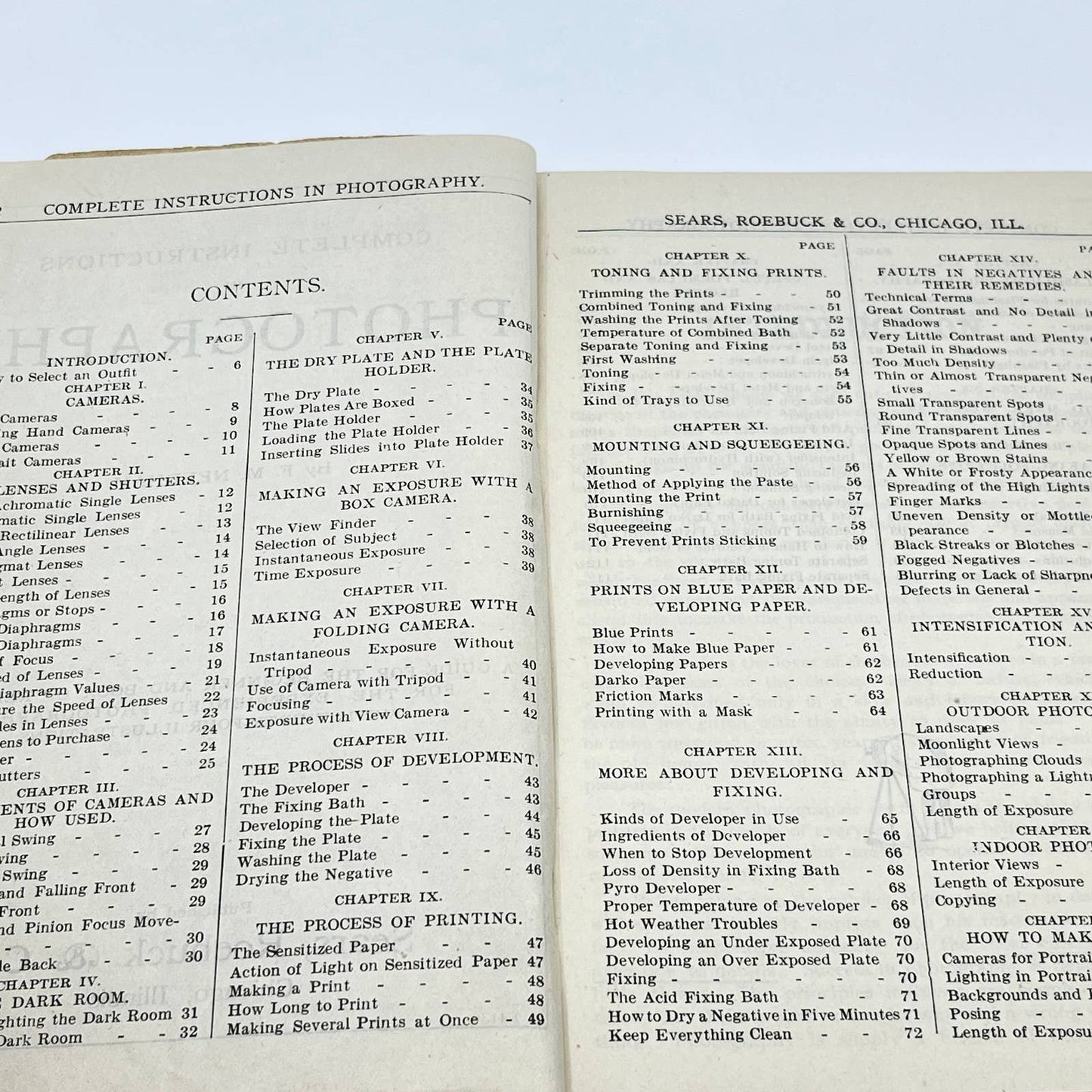 1906 Sears Roebuck Complete Instructions In Photography F.M. Needham 108 Pg TF7
