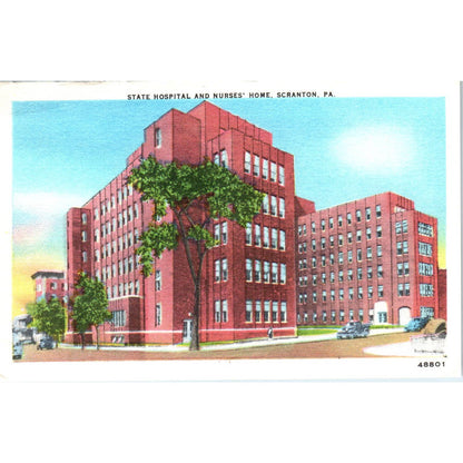 Vintage Postcard State Hospital and Nurses' Home Scranton PA TD9-P1