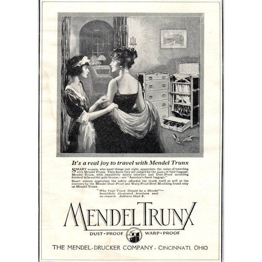 c1920 Harper's Magazine Ad - Mendel-Drucker Mendel Trunx Cincinnati Ohio TF6-1