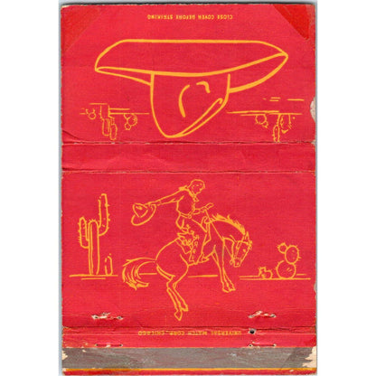 Fred Harvey Restaurants Rodeo Cowboy Advertising Matchbook Cover SA1-M5