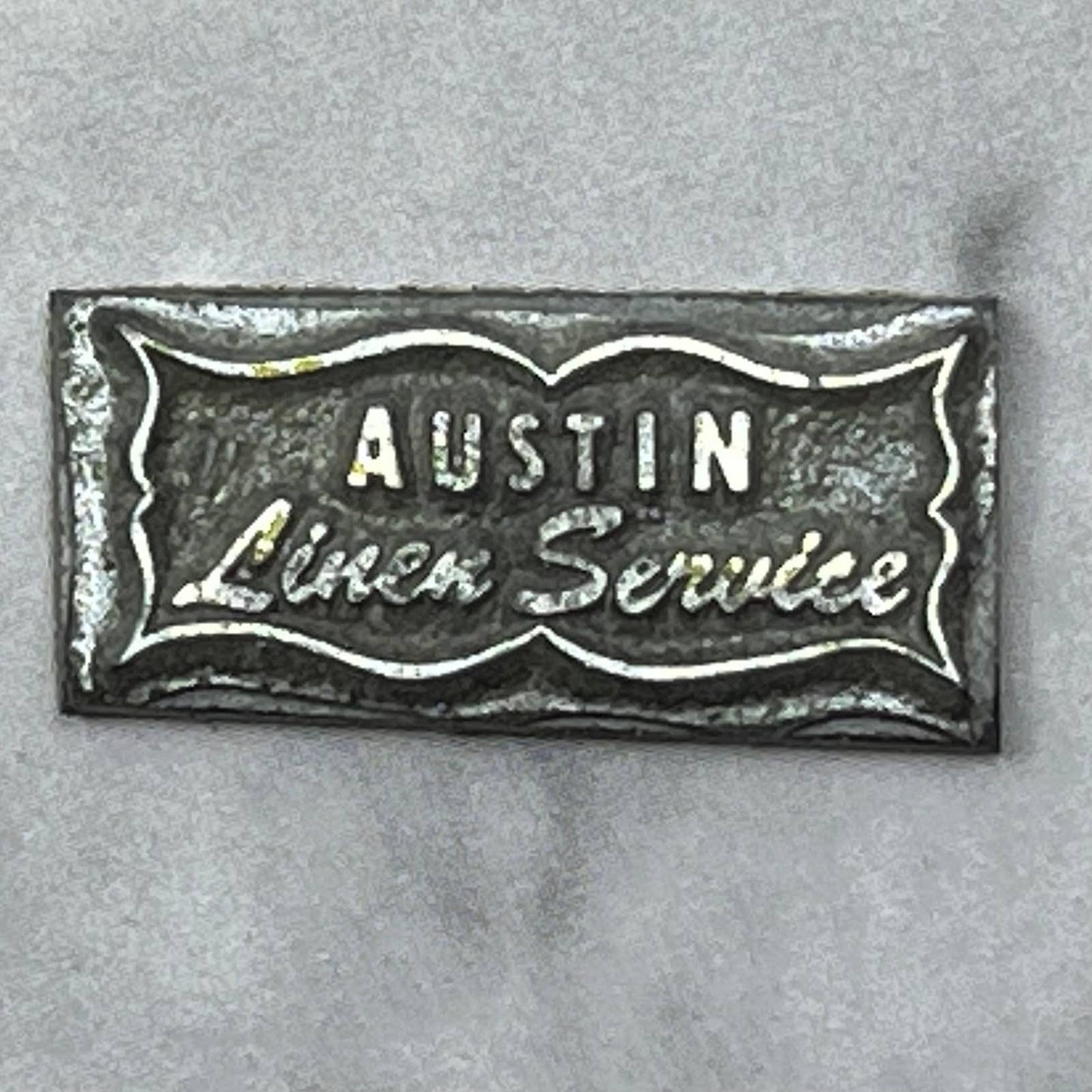 Vintage Printing Letterpress Printers Block Plate Austin Linen Service SE831