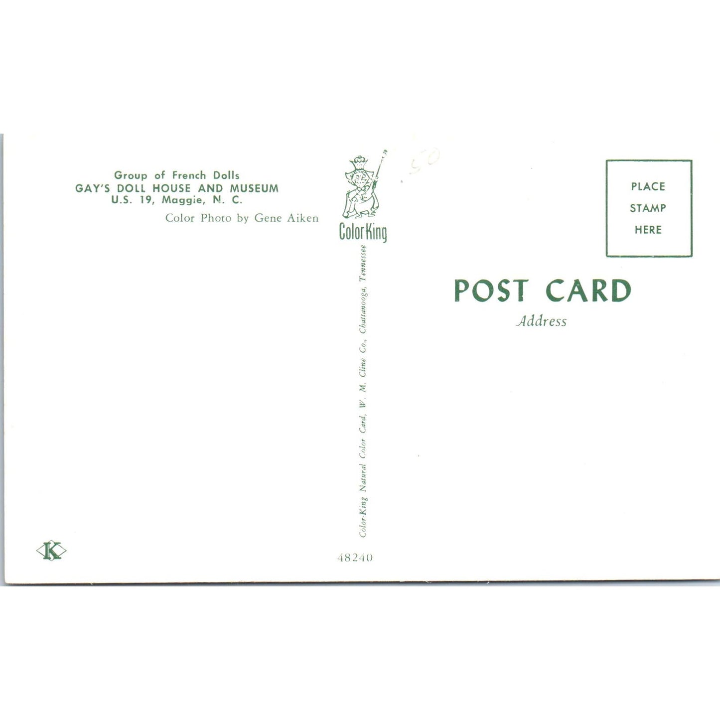 Group of French Dolls Gay's Doll House & Museum Maggie NC Original Postcard PB7