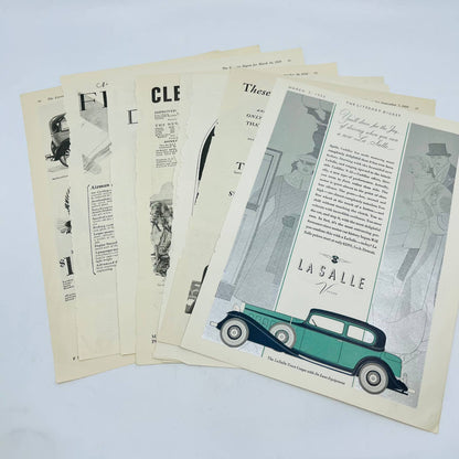 1926-32 Set of 8 LaSalle Whippet REO Star Durant Franklin Original Print Ads C13