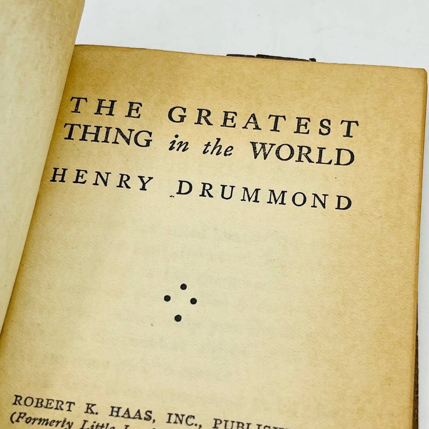 c1920 Little Leather Library Book GREATEST THING IN THE WORLD Drummond TA7