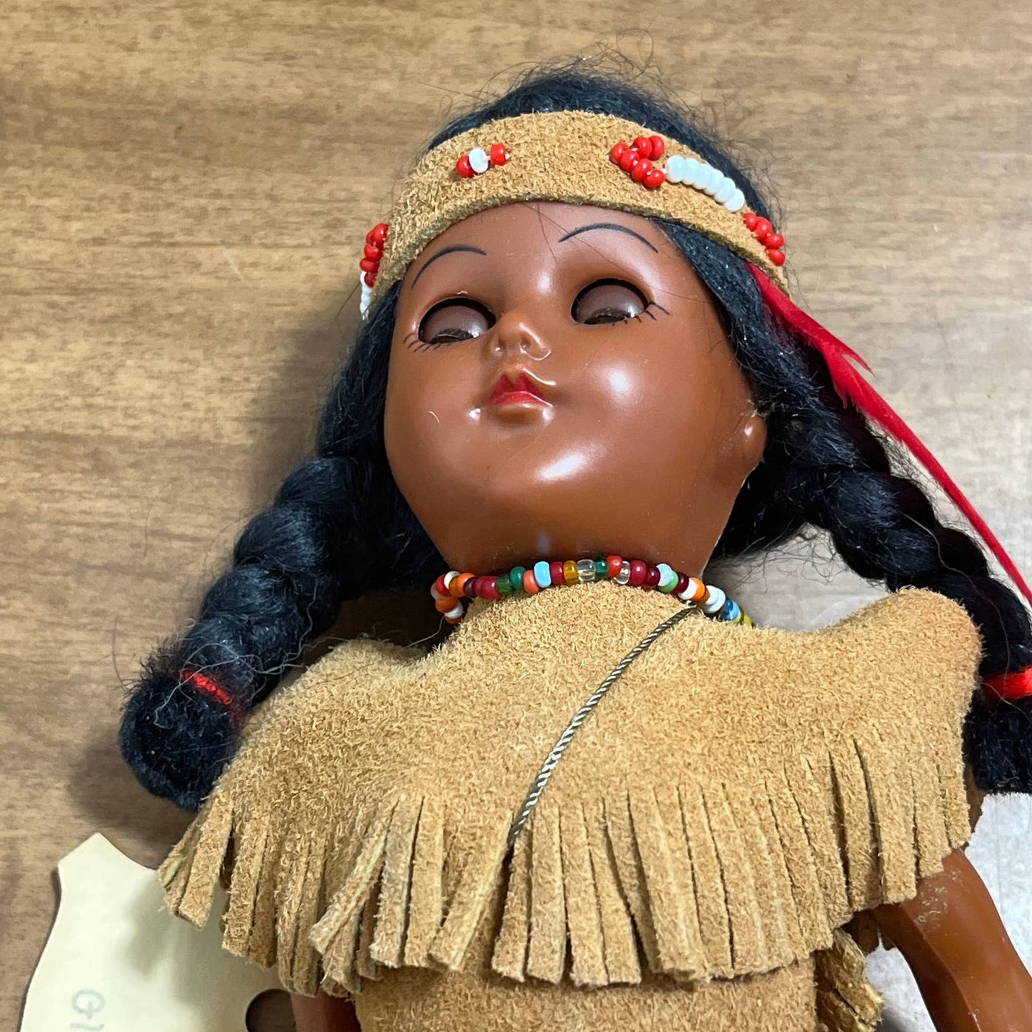 VINTAGE NATIVE AMERICAN DOLL -INDIAN GIRL - CHEROKEE MADE MARY LAMBERT 11” TB2