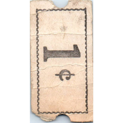 Vintage Palisades Amusement Park 5 Cent Ticket Stub SE5