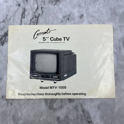 Original Currents 5" Cube TV Manual Model MTV-100s TJ4