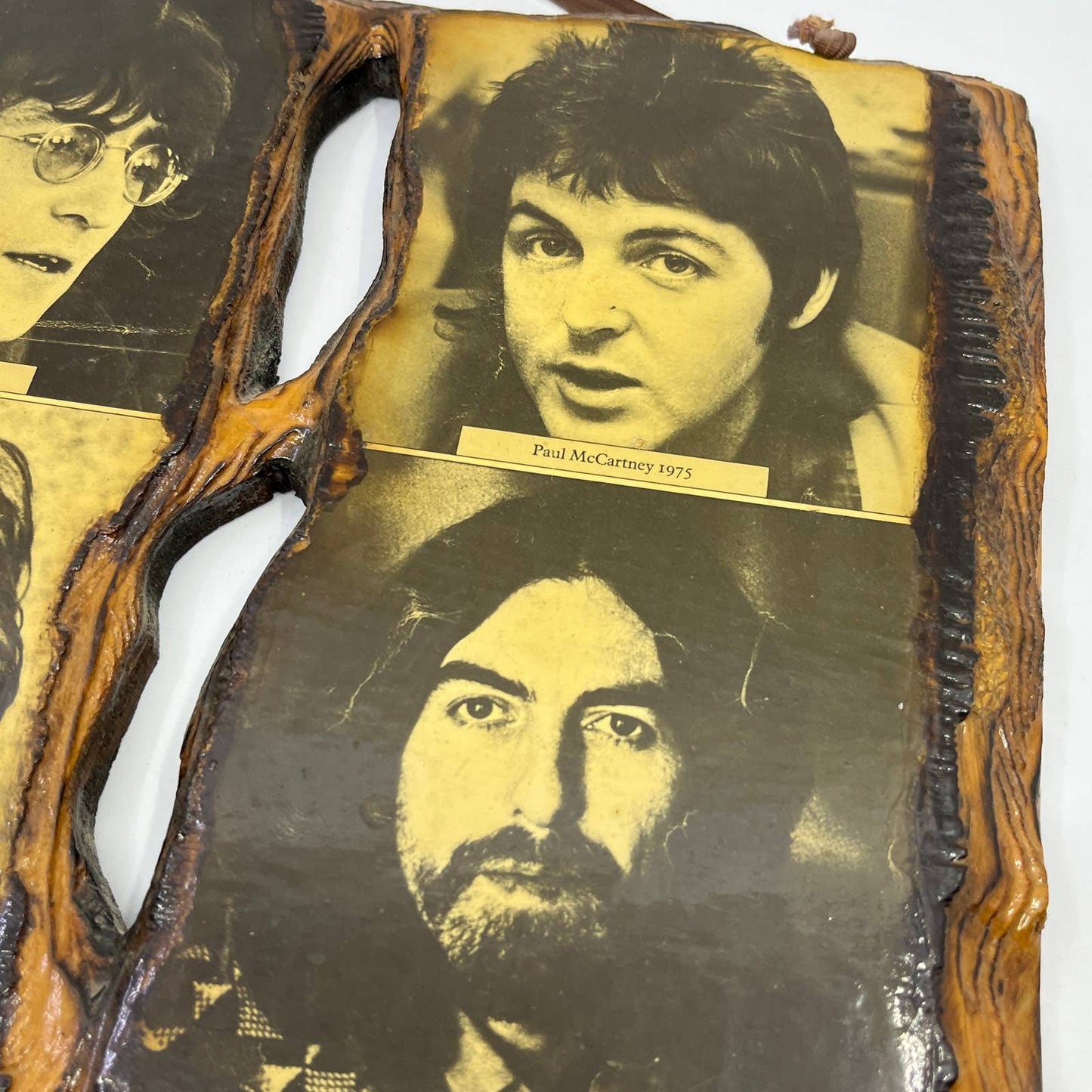 1975 The Beatles Decoupage Wood Rustic Wall Art Plaque TG3