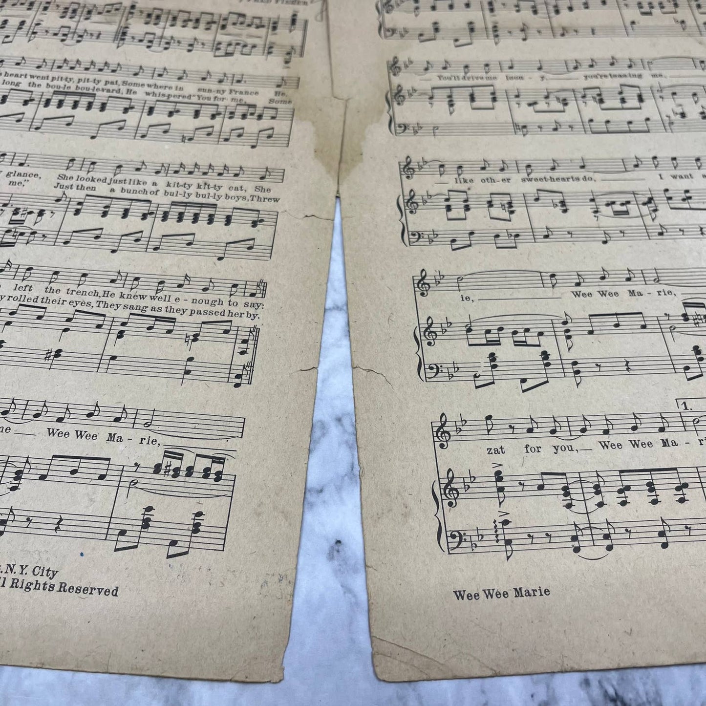 Antique 1918 Wee Wee Marie Will You Do Zis For Me Sheet Music Fred Fisher TJ4