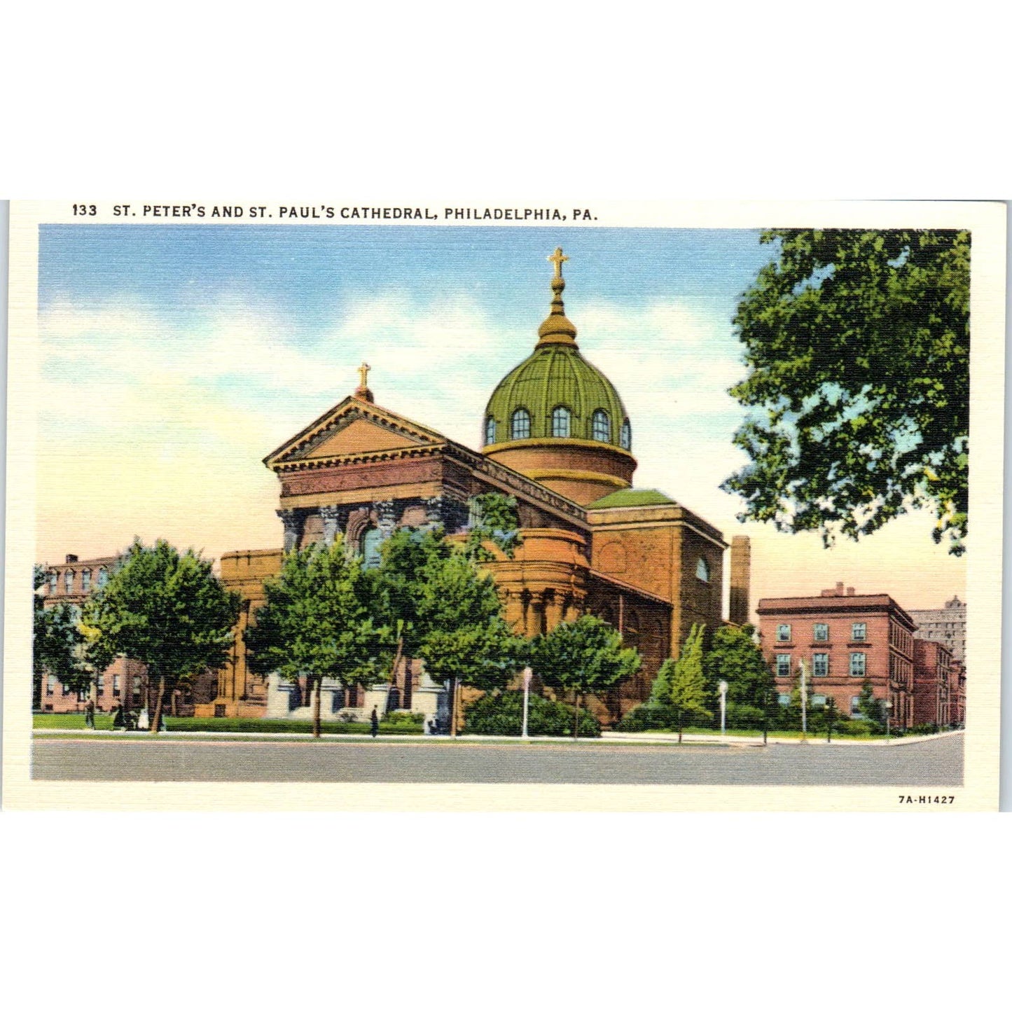 Vintage Postcard St. Peter's & St. Paul's Cathedral Philadelphia PA TI1-1