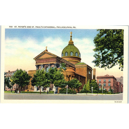 Vintage Postcard St. Peter's & St. Paul's Cathedral Philadelphia PA TI1-1