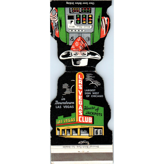 Las Vegas Club House of Jackpots Die Cut NV Advertising Matchbook Cover MM11-8