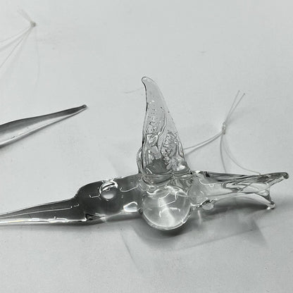 Vintage Blown Art Glass Hummingbird Christmas Ornament Set of 2 SC8