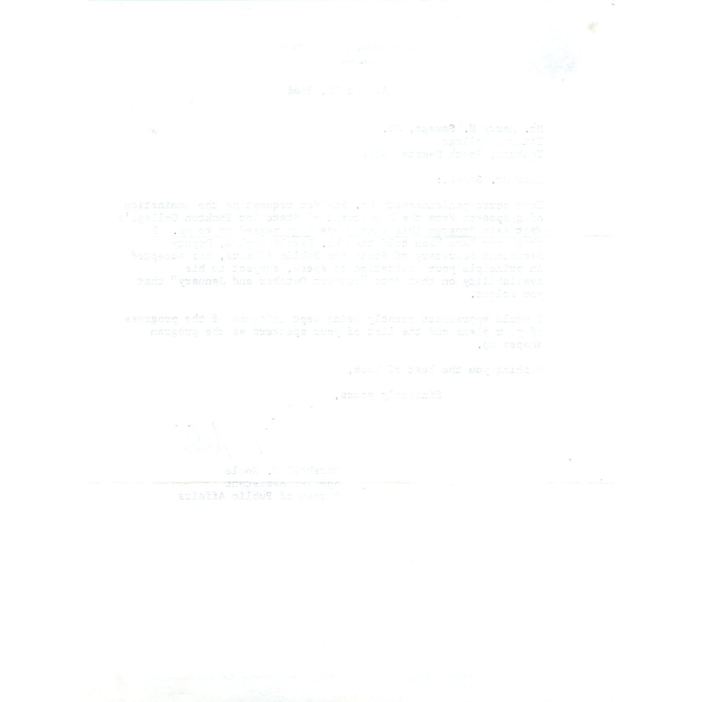 Official US Department of State Letterhead Memo Marshall H. Noble 9/22/66 B13