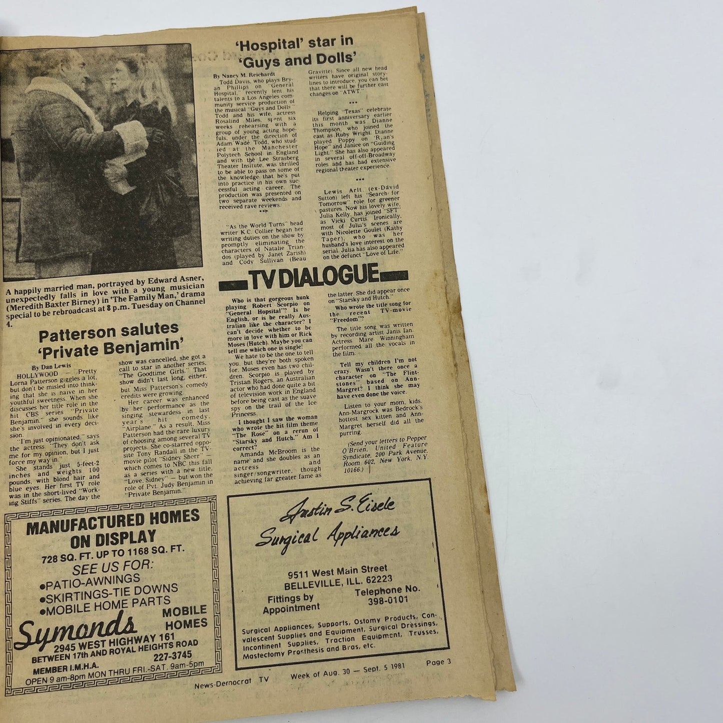 1981 Aug 30 Bellville IL News-Democrat TV Listings Magazine The Family Man A18