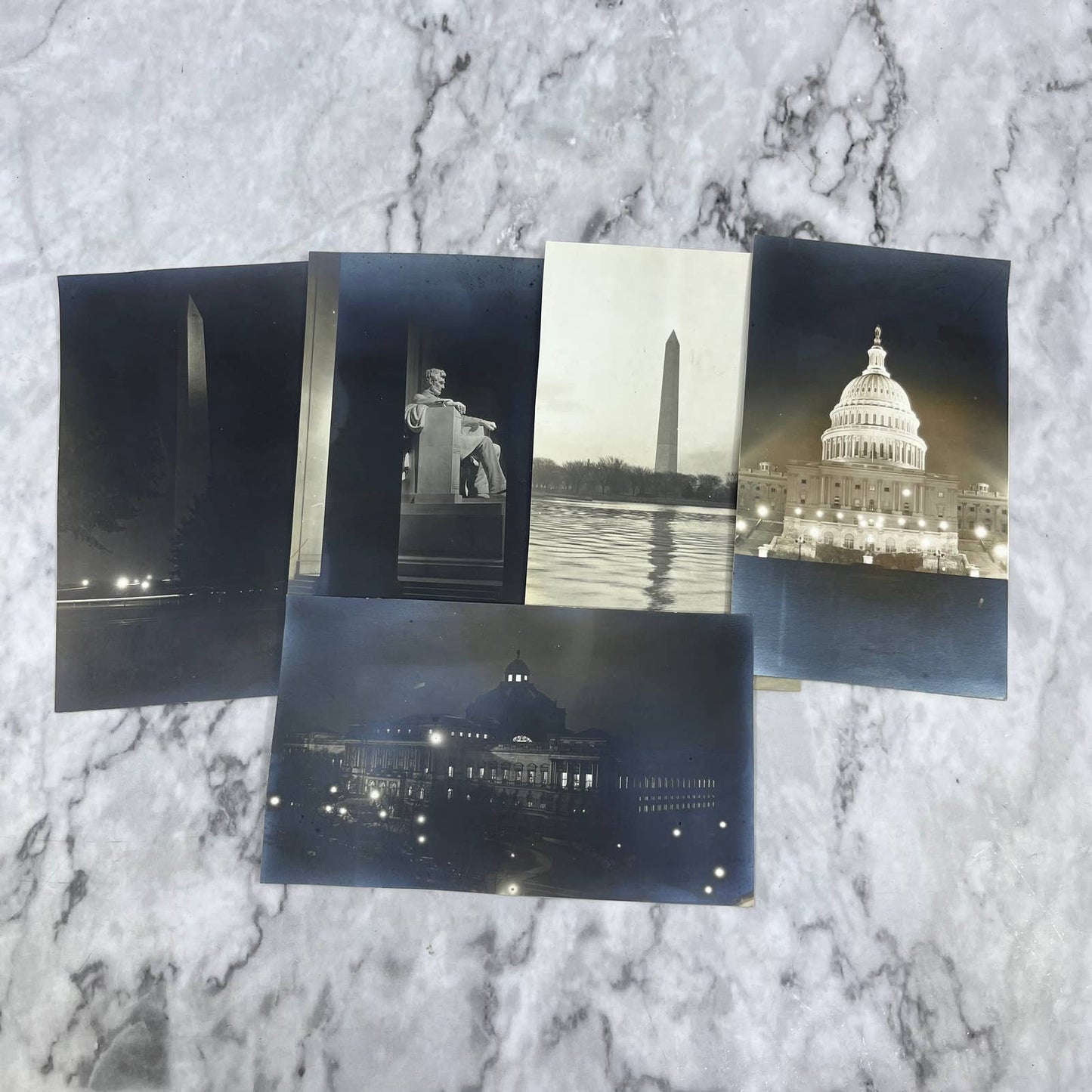 Antique Collection of 5 RPPC Postcards Washington DC Attractions Monuments TJ8